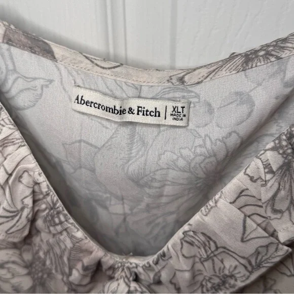NWOT Abercrombie & Fitch Floral Ruffle Tie Mini Dress (size XL TALL, 38” Length) - Picture 5 of 9